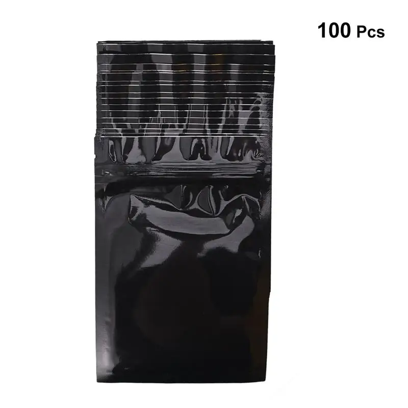 

100pcs Resealable Foil Pouch Bag Flat Zipper Zealed Bag Party Favor Packing Bag Food Storage Bag (10 x 15cm)
