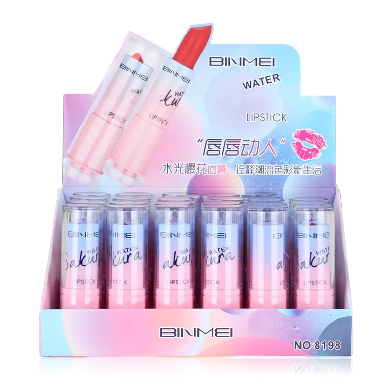 Прозрачная Желейная помада розового цвета меняющая температуру прозрачный