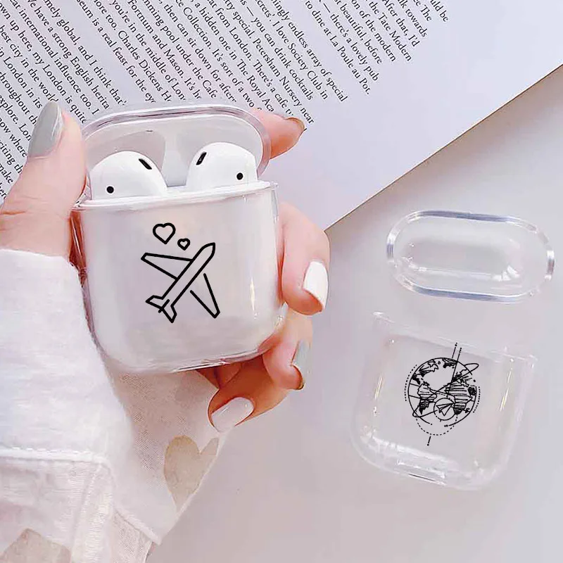 Мягкий чехол для наушников для Apple Airpods, милый чехол с картой, Прозрачный Роскошный чехол для наушников Airpods, чехол