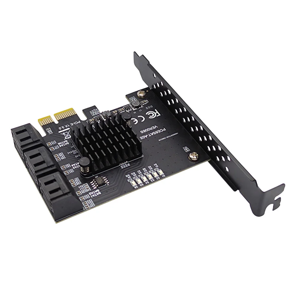 

6 Port SATA III PCIe Expansion Card 6Gbps SATA 3.0 to PCI-e 4X Controller Card PCI Express Adapter Converter with Bracket