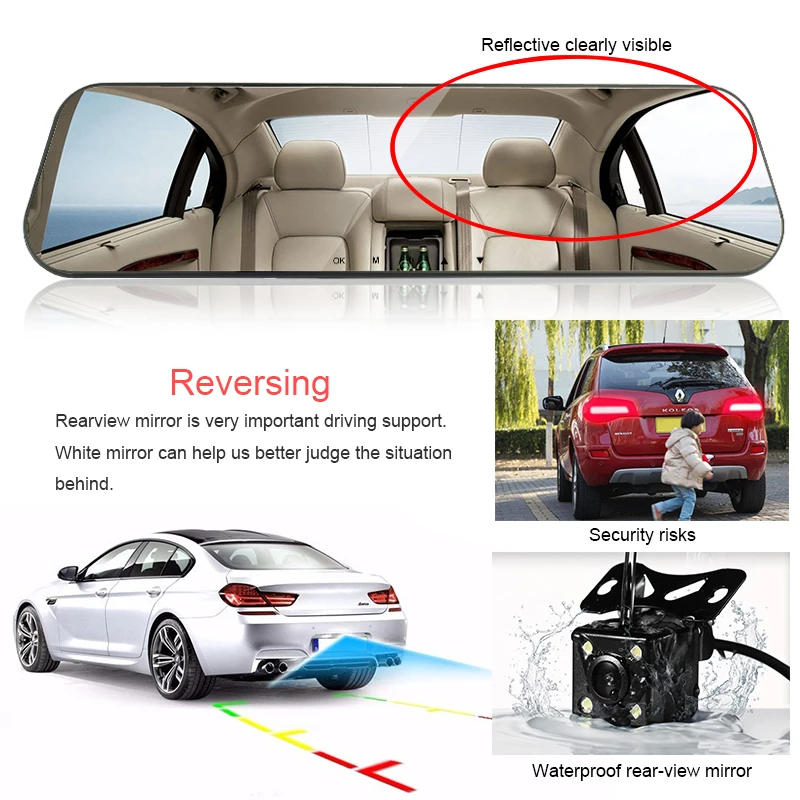 Зеркало-видеорегистратор с двумя камерами Full HD | Автомобили и мотоциклы