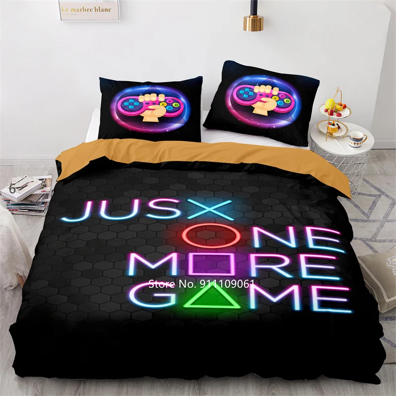 

Color Printed Black Bedding Set 3D-printed Game Controller Down Duvet Cover Pillowcase 2-3 Pieces of Printed Dog Home Textiles