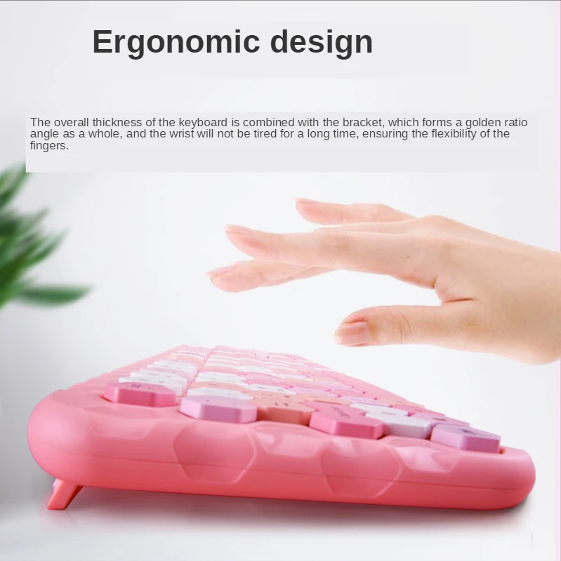 Беспроводная клавиатура и мышь набор бесшумных 104 клавиш компьютерная игровая