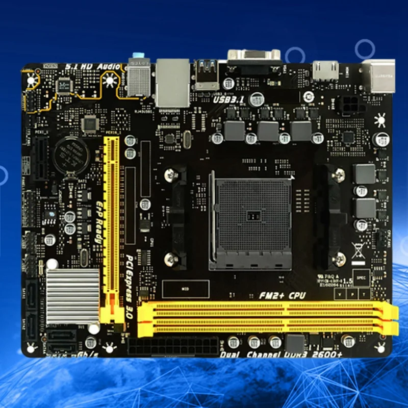 Материнская плата A68MHE для настольного компьютера AMD FM2 + Gigabit Ethernet DDR3 совместима с