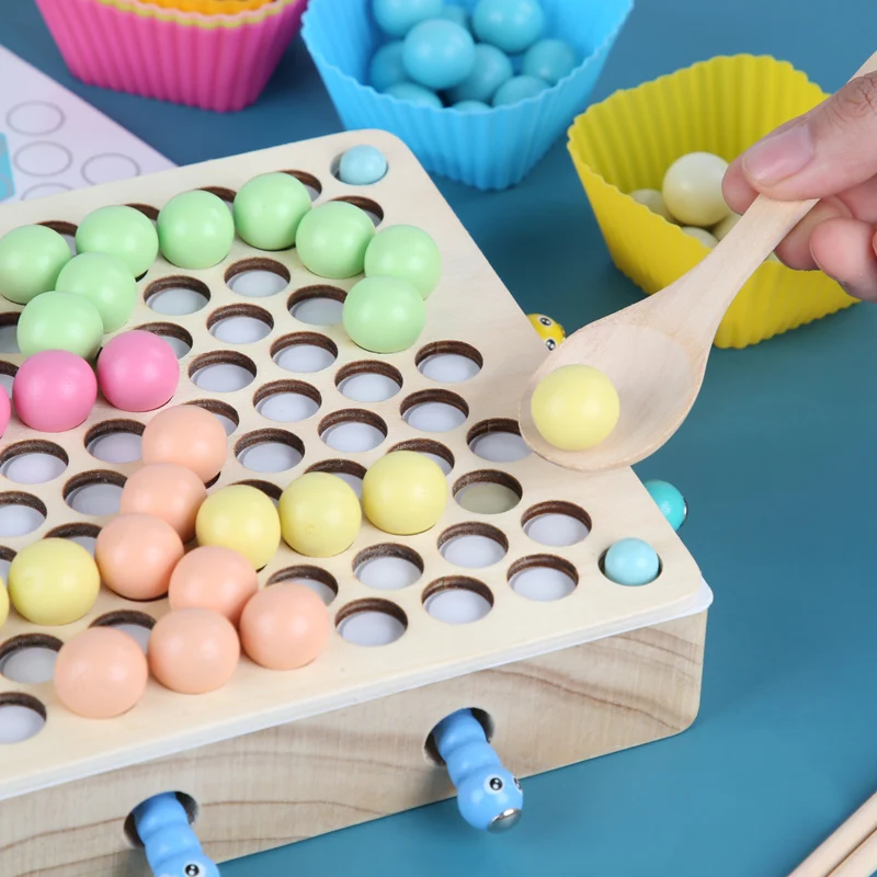 

Preschool Children Montessori Wooden Toys Clip Beads Magnetic Fishing Game Puzzle Baby Early Education Teaching Aids Math Toys