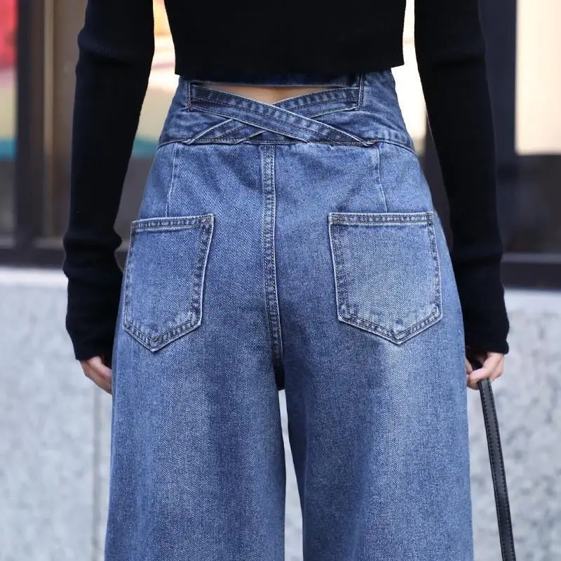 

Floor High Waist Wide Leg Pants women's summer pants women's thin and versatile drape jeans women's straight tube loose new