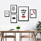 Макияж-это моя искусственная живопись, накладные ресницы, настенный принт, Макияж для губ, домашний скандинавский художественный холст