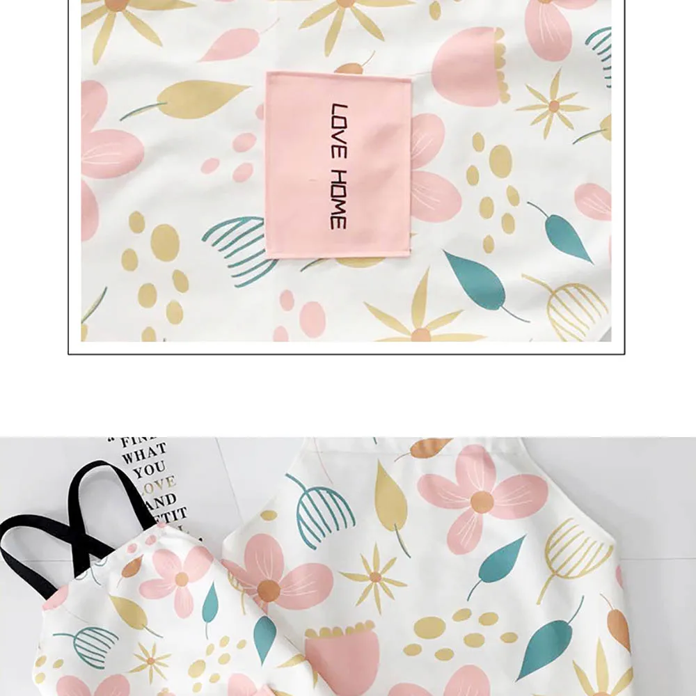 Красивый розовый цветочный фартук в классическом стиле для родителей и детей