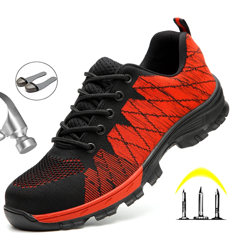 

Дышащая защитная обувь, мужские рабочие ботинки со стальным носком, защитная обувь, защитные ботинки, Мужская рабочая обувь, мужские кроссо...