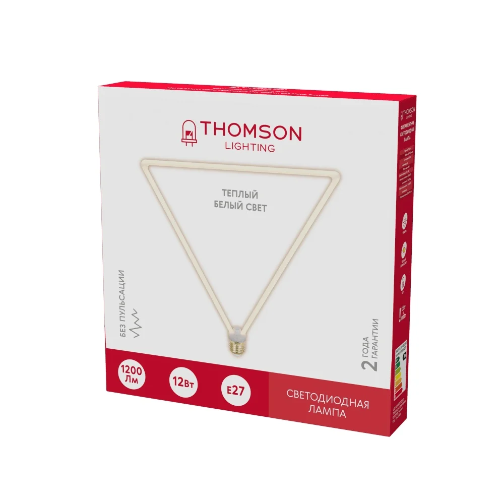 Лампа светодиодная Hiper THOMSON LED FILAMENT DECO TRIANGLE-2 12W 1200Lm E27 2700K Frosted | Лампы и освещение