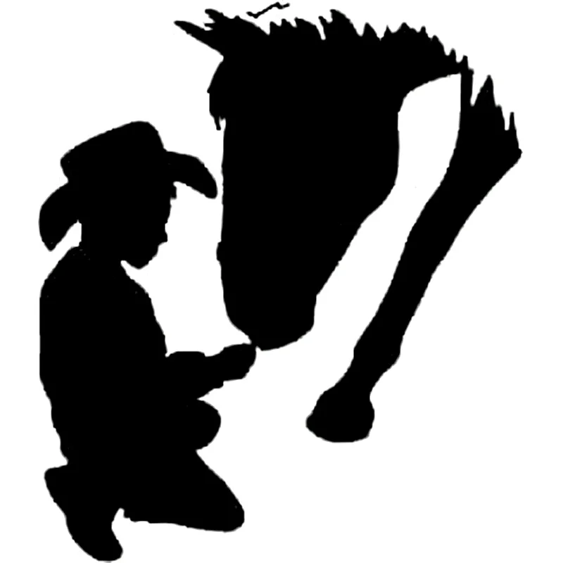 

Car Sticker Boys Horse Lover Fashion PVC Decals Black/silver Car Sticker Accessories 12.8cm * 14.8cm