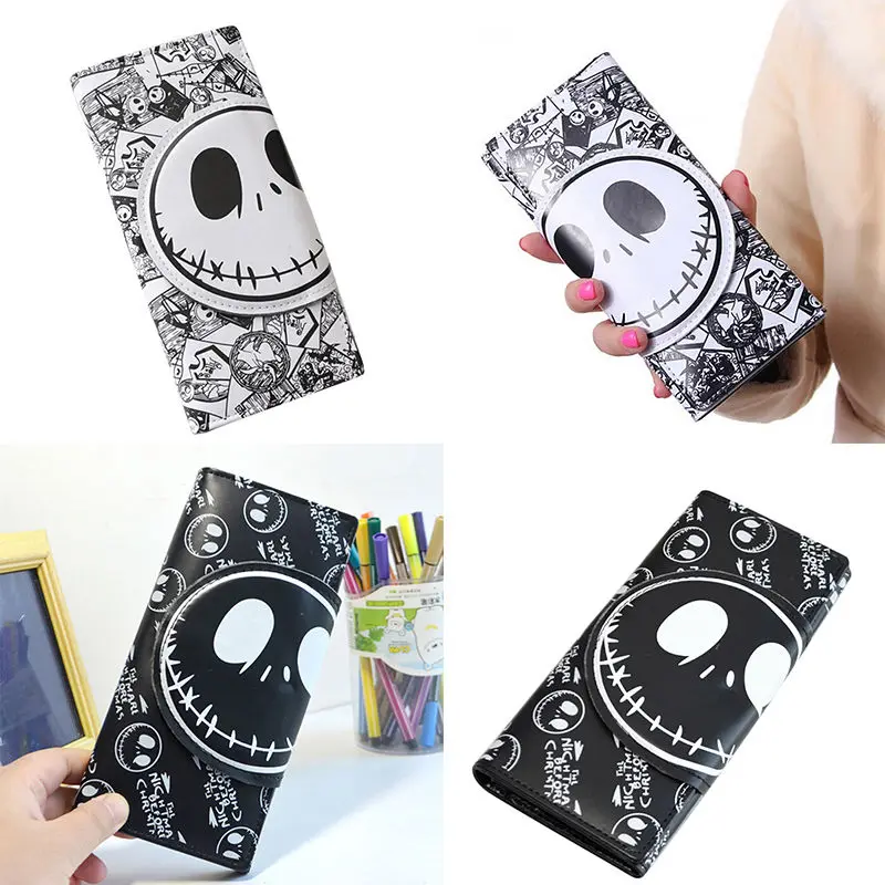 

1PC Skull Print Wallet For Women Cartoon Wallet Womens Luxury Purses Female Pocket Money Bag 2 Clours New