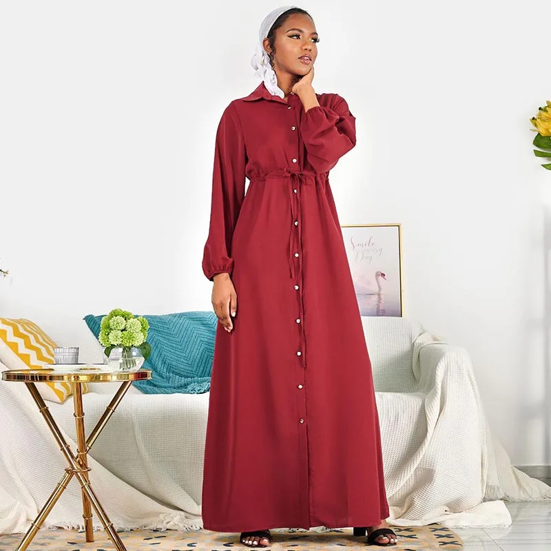 Новый костюм, накидка, Восточный халат Дубай платье размера плюс Женские однотонные длинные мусульманское повседневное молитва свободного...