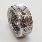 Винтажные кольца для мужчин, античное серебряное кольцо ручной работы в виде монеты 1896 долларов, резное по времени, массивное кольцо в стиле панк, классическое Подарочное ювелирное изделие