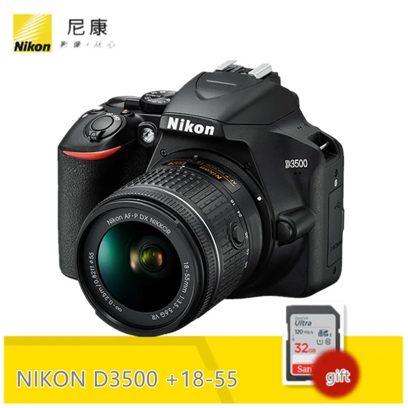 

Камера Nikon D3500 DSLR с объективом DX NIKKOR 18-55 мм f/3,5-5,6G VR