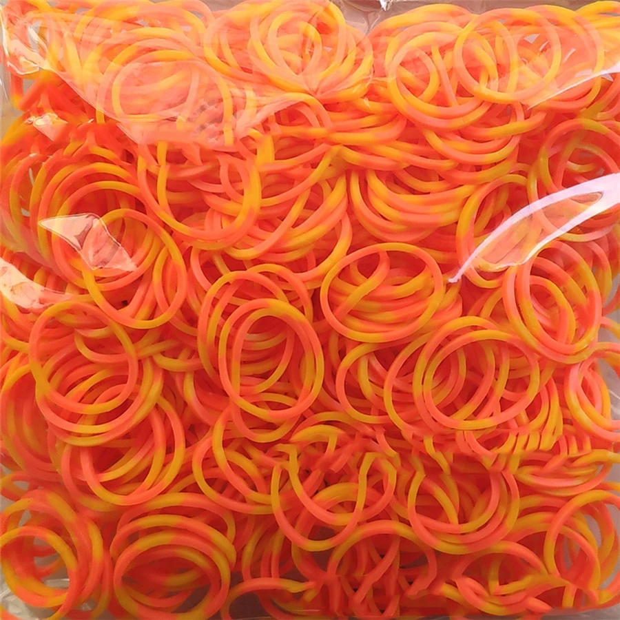 Orange-yellow 600 эластичные резиновые браслеты разных цветов, детские домашние браслеты для плетения, браслеты для женщин - Окраска металла: Orange-yellow