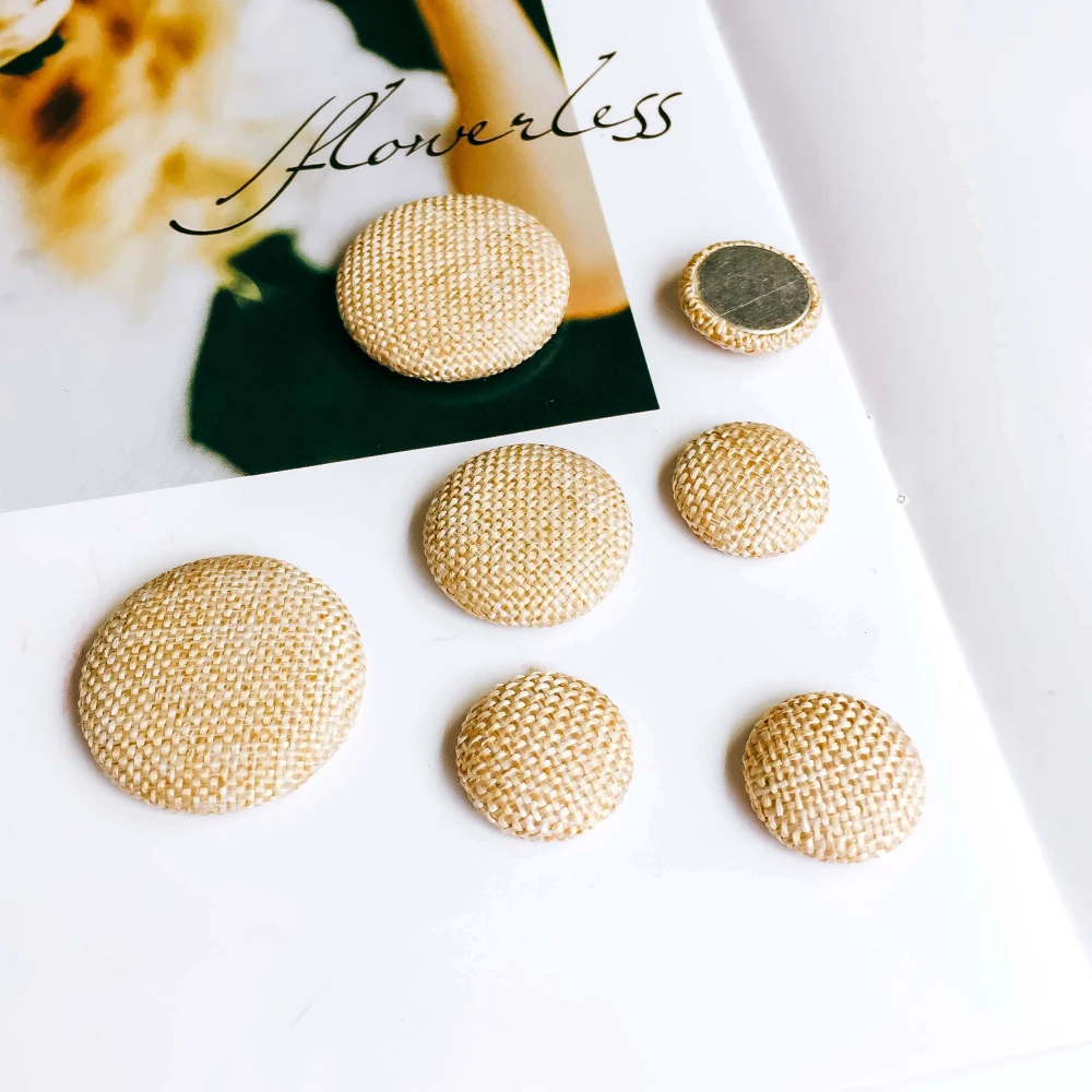 Хлопковая бежевая пуговица Камея Брошь с серьгами разделители кулон аксессуары