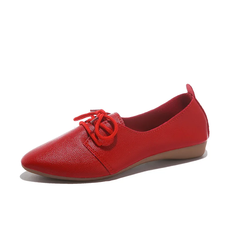 2020 Spring New Casual Women Shoes Women's Shoe Lace-Up Female Flats Pointed Toe Woman Oxfords Size 35-40 Ladies' Peas Shoes