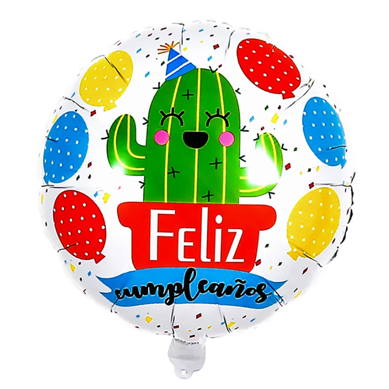 10 шт./лот 18 дюймов Feliz cumpleanos испанский день рождения воздушные шары Круглый mylar