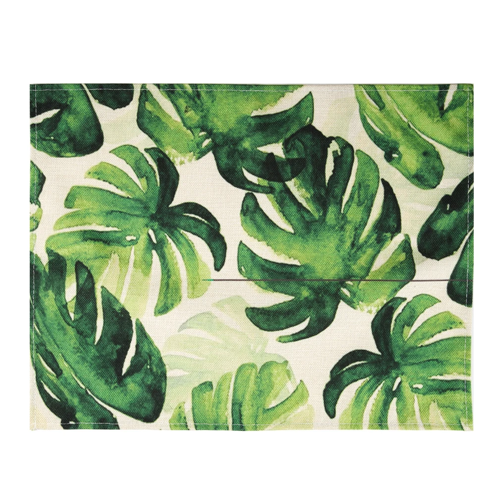 1 шт. зеленые тропические растения и листья печать изоляции столовые приборы