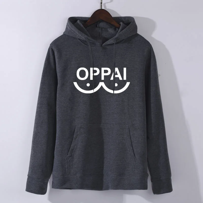 Dark grey 1 Аниме One Punch man Saitama Толстовка Oppai толстовка с капюшоном Толстовка Косплей Костюм Новинка - Цвет: Dark grey 1