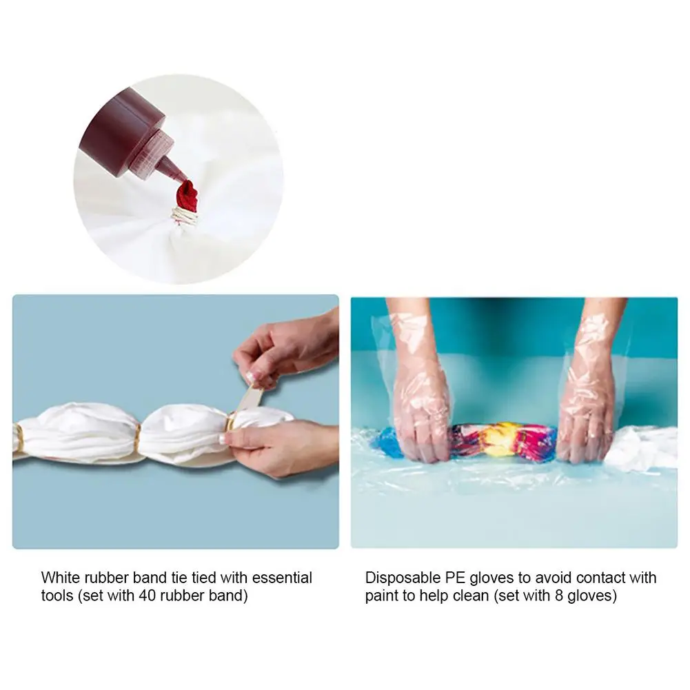 5Colors Tie Dye Kit DIY Garment Graffiti Fabric Textile Paint Arts Clothes Non-toxic Cotton Linen Clothing Dyes Tool |