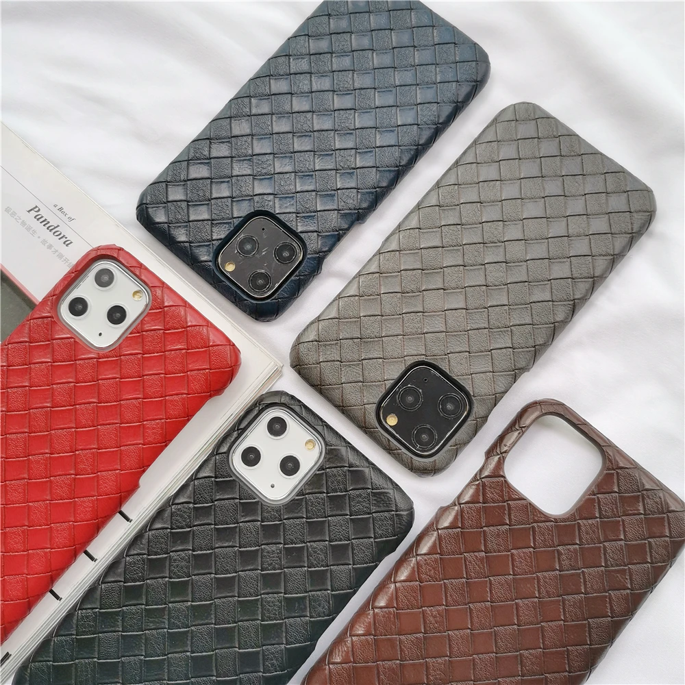 Модный тканый кожаный чехол в клетку для iPhone 6 6s 7 8 plus x XR xs max 11 12 Pro Max mini роскошные
