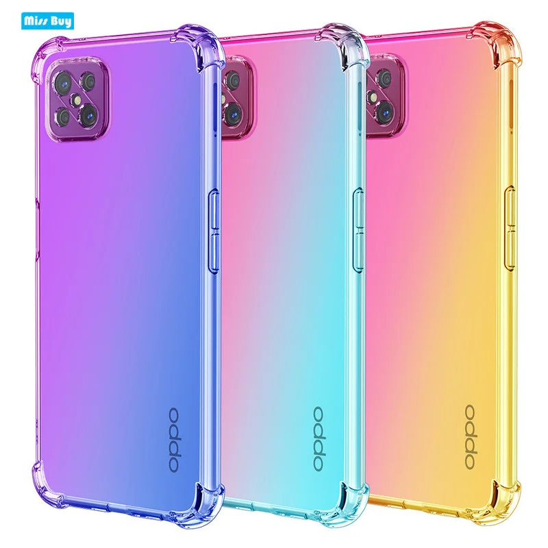 

For Oppo Reno4 Z A16 A74 4G A92S Realme V15 8 pro 5G Reno 6 Silicone Soft TPU Clear Phone Cover Fashion 6.57'' Shockproof Capa