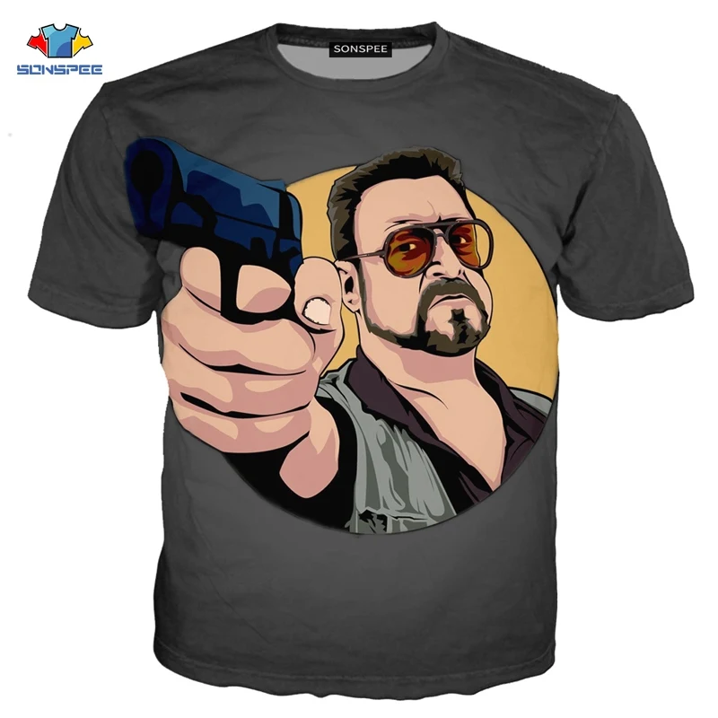 SONSPEE The Big Lebowski Harajuku 3D печатных мужчин и женщин одежда Хип Хоп футболка унисекс короткий рукав Уличная пуловер XK117c