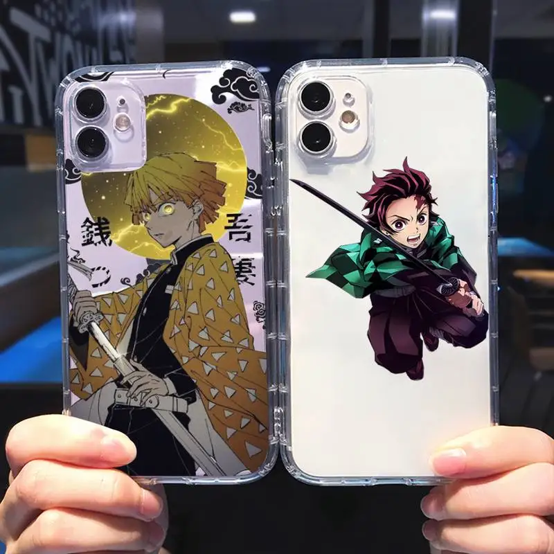 

Kimetsu No Yaiba Demon Slayer Anime Phone Case For iphone 13 12 11 8 7 plus mini x xs xr pro max Transparent soft