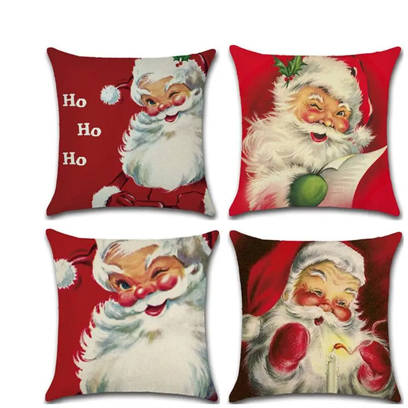 Наволочка для подушки украшение дома в английском стиле Рождество Санта-Клаус