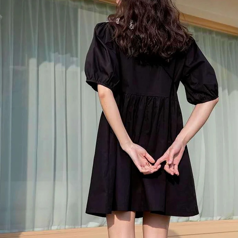 Женское платье с коротким рукавом винтажное кружевное лоскутное в стиле преппи