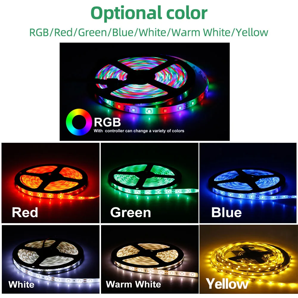 DC 12 V 5 M неводонепроницаемый RGB светодиодный светильник 2835 Светодиодный лента