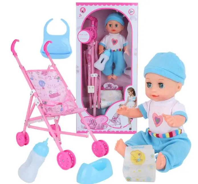 Игрушечная кукла детские костюмы с розовой тележкой имитация куклы-реборн для