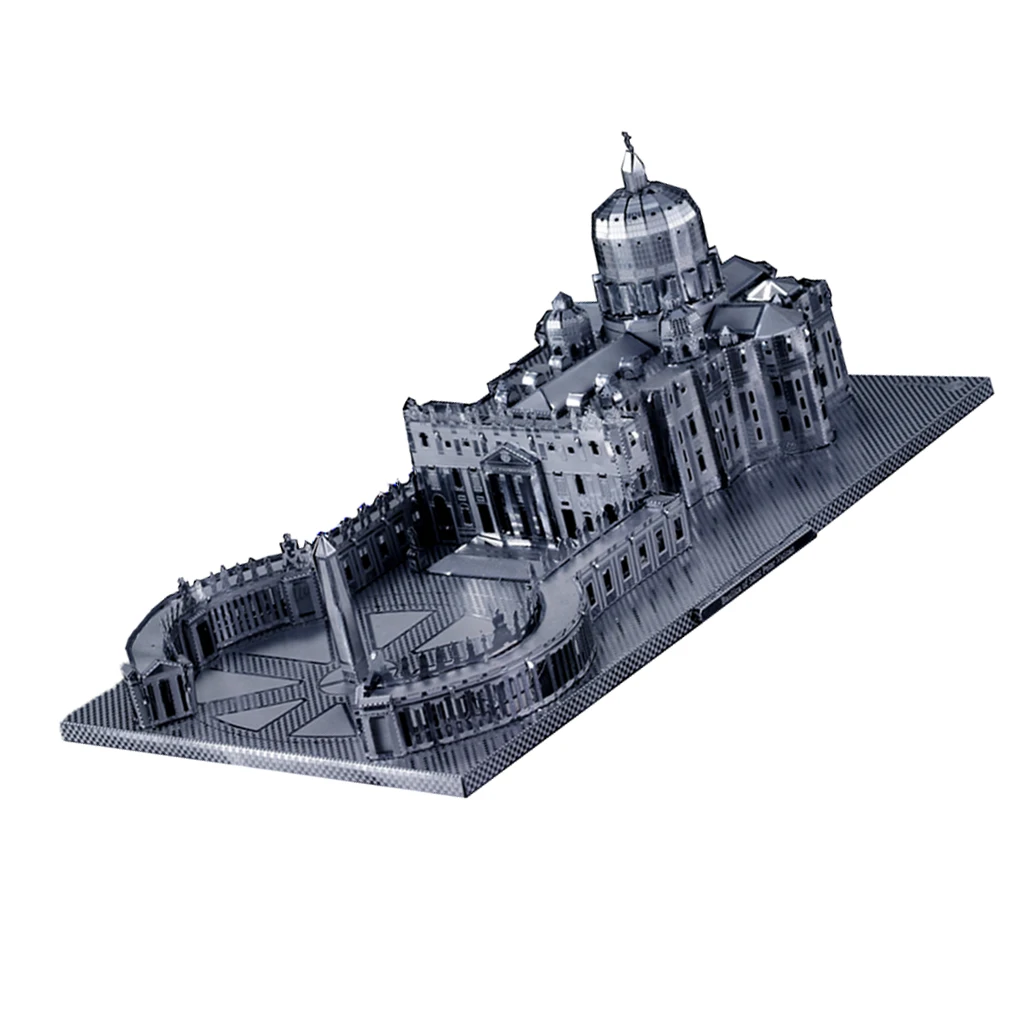 Серебряный St Peter's Basilica 3D набор металлических моделей DIY игрушки-3 листа 81 шт. |
