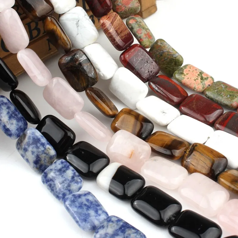 13x18 мм натуральный прямоугольник камень свободные разделительные бусины для