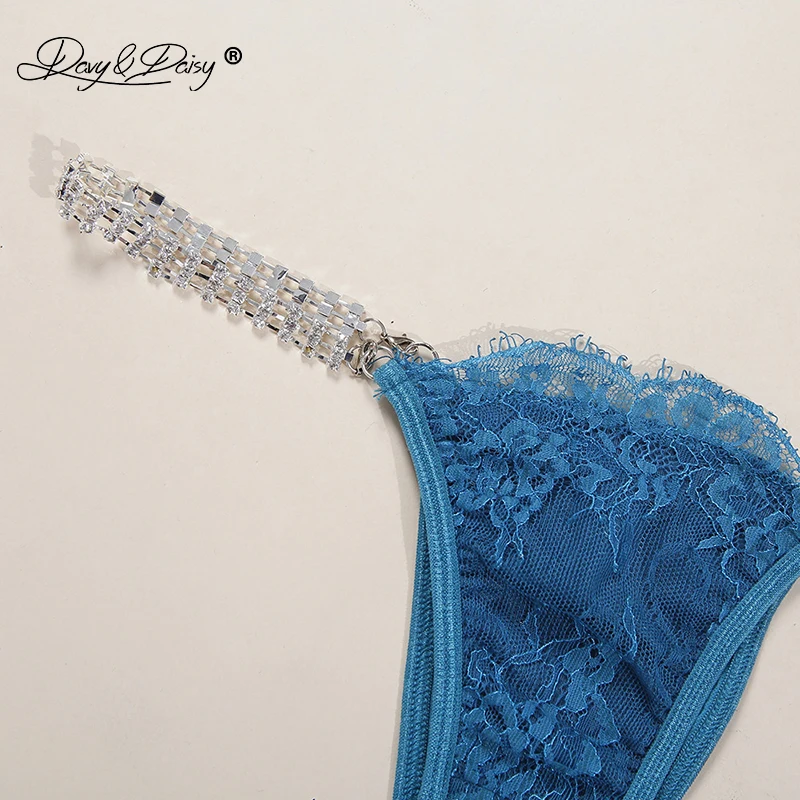 DAVYDAISY женское сексуальное кружевное 3 нижнее белье из нескольких частей комплект модный бюстгальтер со стразами горячие стринги юбка для ночного клуба сексуальное белье SE084