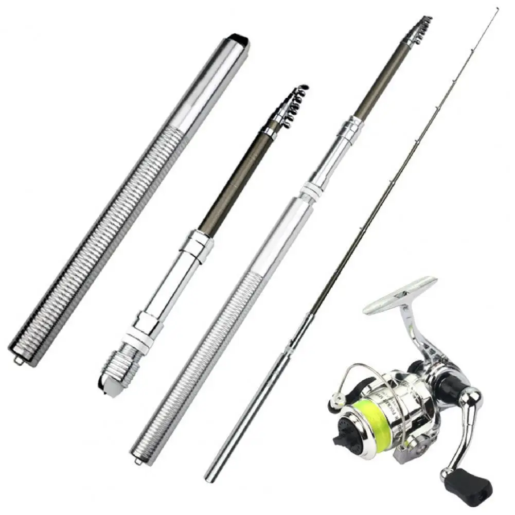 

1,6 м Мини Портативная многофункциональная Удочка из алюминиевого сплава спиннинговая катушка для улицы