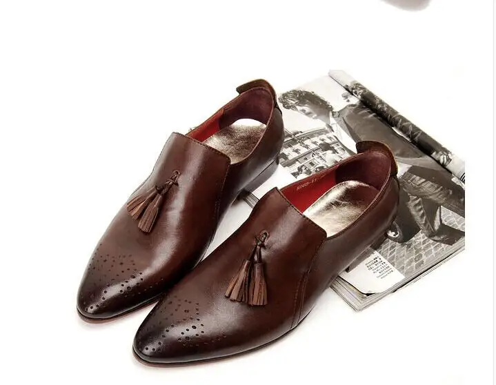 Деловая воздухопроницаемая парчовая парча с острым носком Повседневная офисная