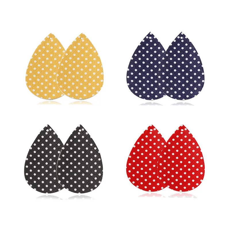 10 шт./лот серьги в горошек из искусственной кожи аксессуары 2020 красные черные