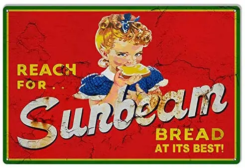 

Sunbeam Bread Metal Tin Sign 8x12 Inch Decor Travel Tin Sign