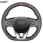Ручная швейная Автомобильная накладка на руль, нескользящая искусственная кожа для Hyundai Santa Fe 2019 2020