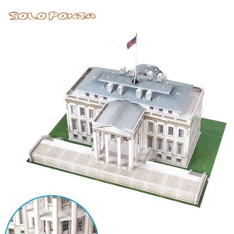 28 cm Model Cardboard 3d Three-dimensional Puzzle Creative DIY Assembling and Inserting Toys white house Building | Игрушки и хобби