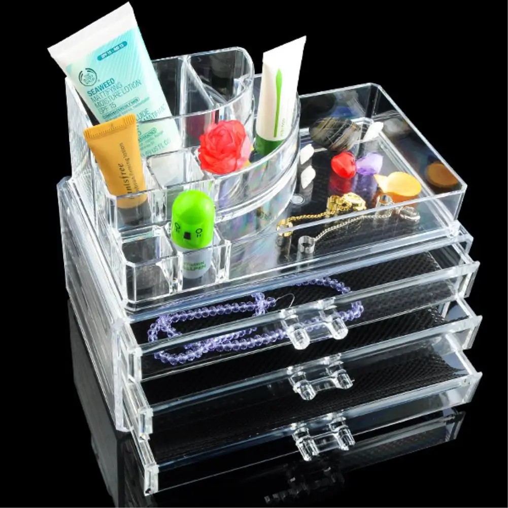 

WITUSE Cheap+ Acrylic Makeup Organizer Cosmetic Organizer Jewelry Acrylic Makeup Case 3 Drawers Lipstick Holder Storage Box