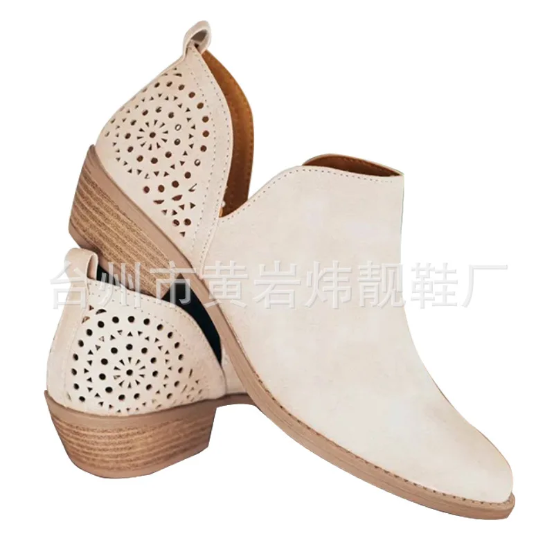 Классические Модные женские ботинки короткие однотонные Винтажные до щиколотки