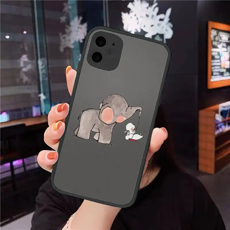 

Balloon mouse Elephant rabbit Phone Cases matte transparent For iphone 7 8 11 12 plus mini x xs xr pro max cover
