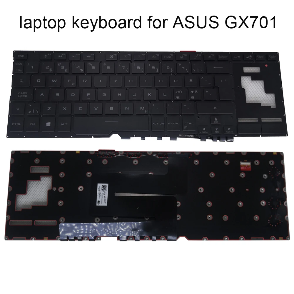 Swiss Norwegian keyboard for ASUS ROG Zephyrus S GX701 Gaming Laptop GX701LV GX701LWS GX701L XS keyboards 0KN1 661ND11 661SF11