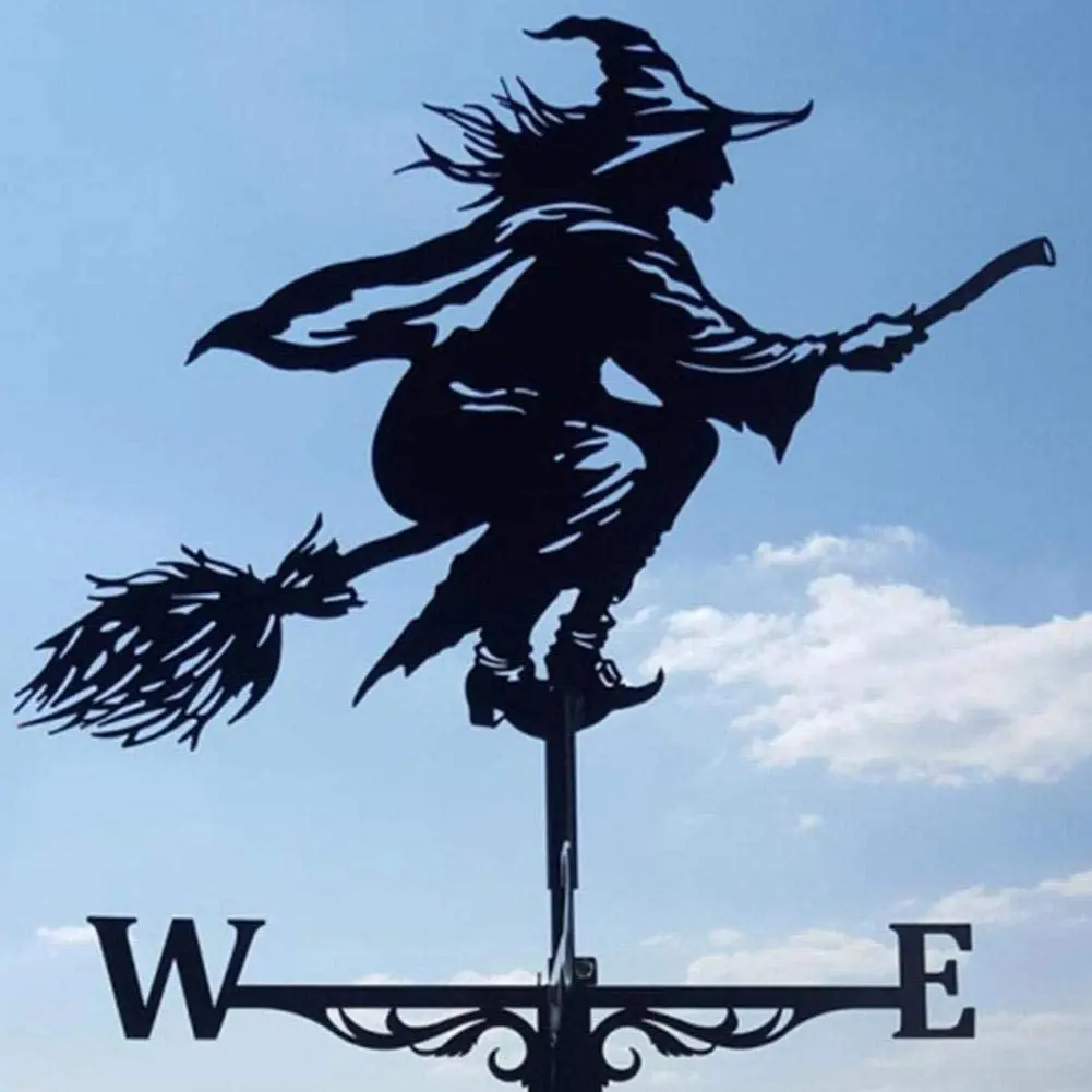 

Home Adornment Wind Direction Yard Scene Stake Decoration Witch Mustang Iron Indicator Garden Ornament Yard Decoration