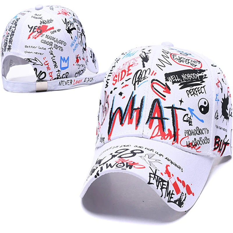 

Katoen Graffiti Baseball Cap Voor Mannen En Vrouwen Mode Hoeden Unisex Casual Hip Hop Snapback Hoed Caps Zomer