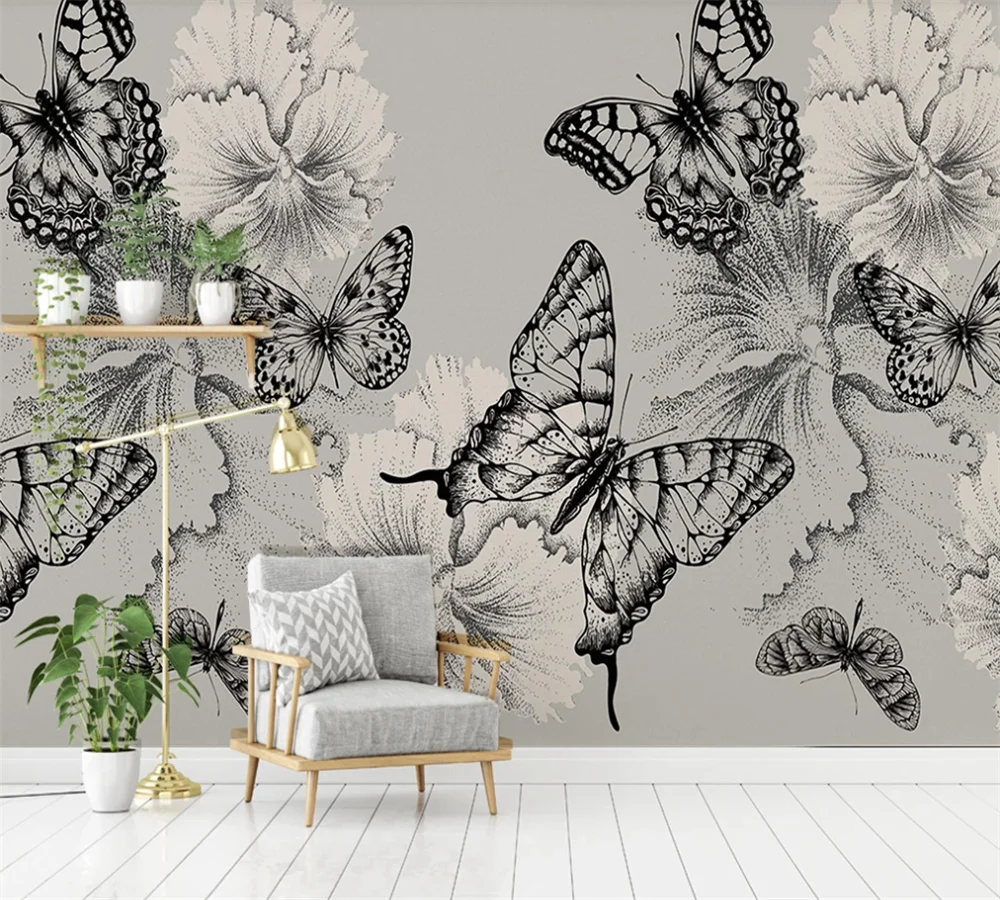 Пользовательские 3D Обои фреска Северный маленький свежий ручной росписью